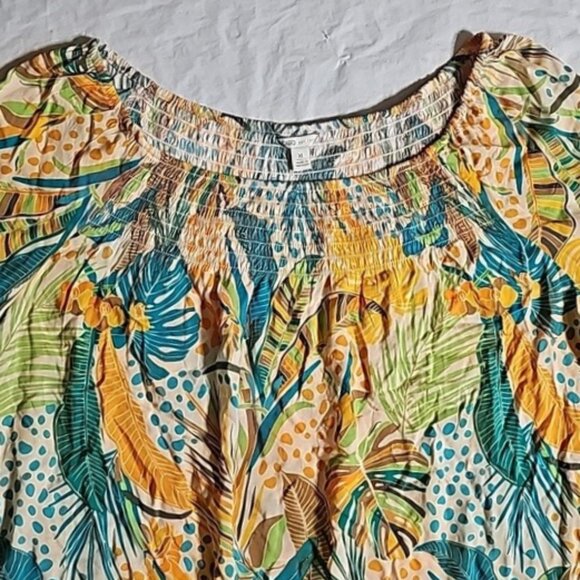 CATO Women's XL Multicolor Patterned Pullover Smock Detail Top w/Wide Sleeves - Picture 5 of 14